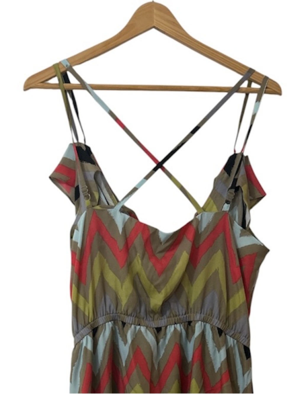 BCBGeneration Multicolor Chevron Ruffle Strap Dress - Picture 6 of 9